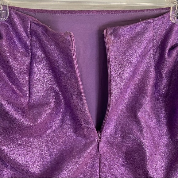 Lovers + Friends Ava Purple metallic ruffle mini skirt REVOLVE Size Small glam - Picture 7 of 7